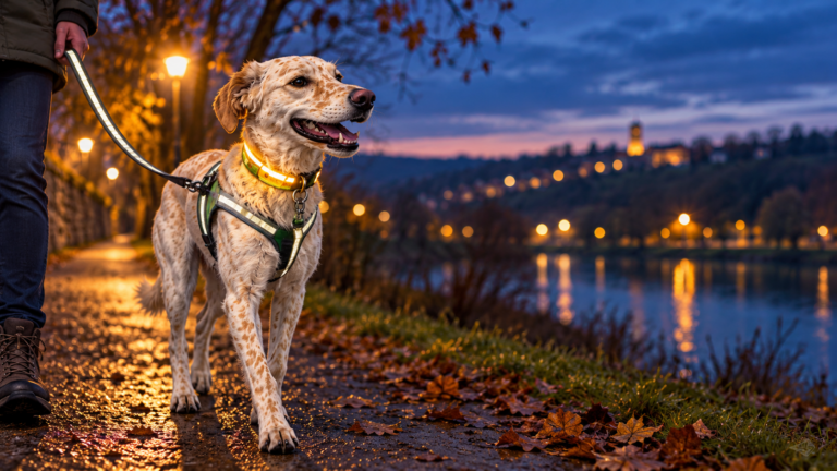 Hund im Dunkeln sichtbar machen
